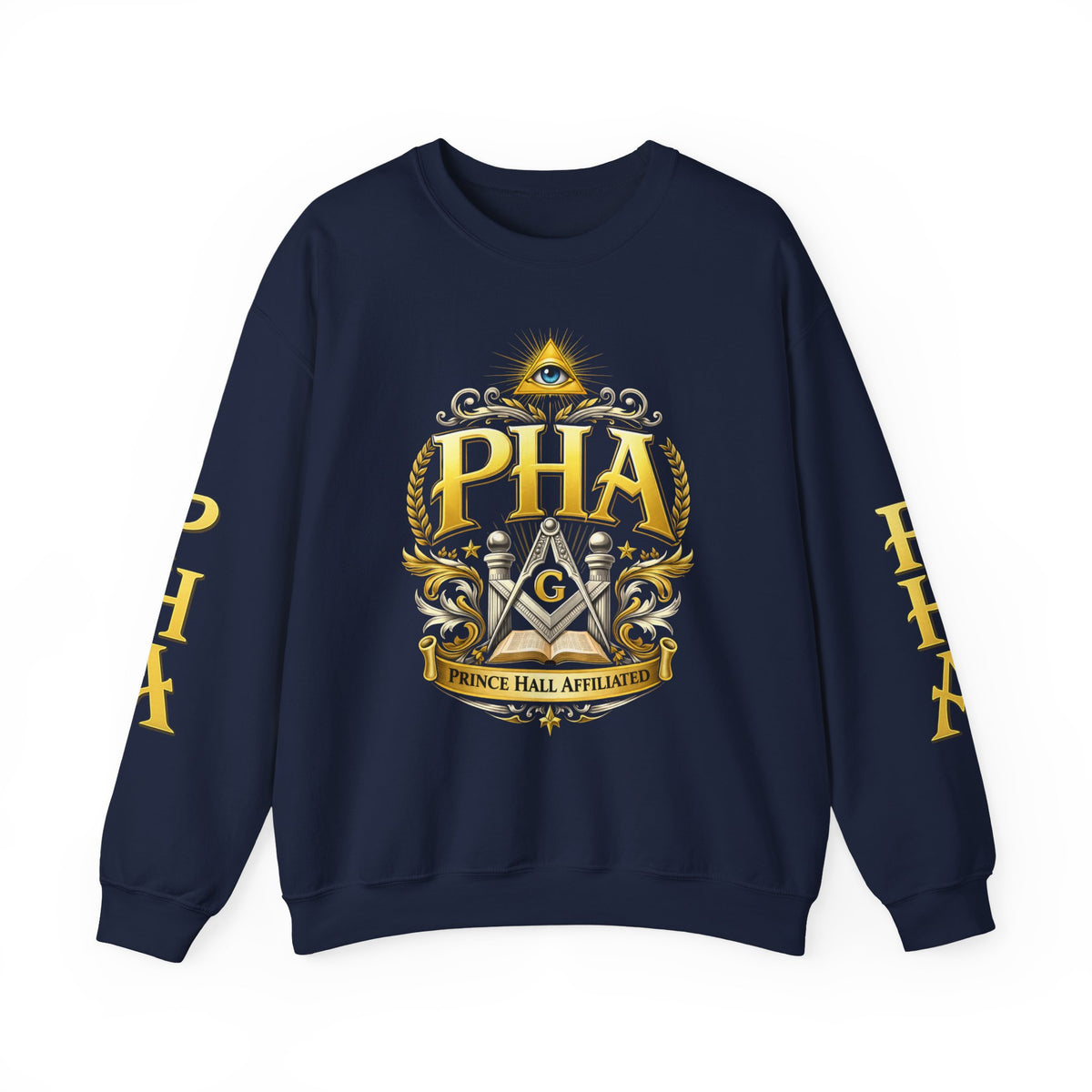Master Mason Blue Lodge Sweatshirt - Prince Hall Affiliated Square & Compass G & Eye - Bricks Masons