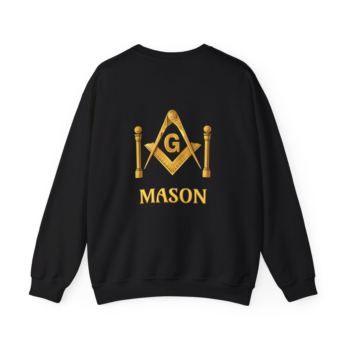 Master Mason Blue Lodge Sweatshirt - Mason S&C G with Twin Pillars - Bricks Masons
