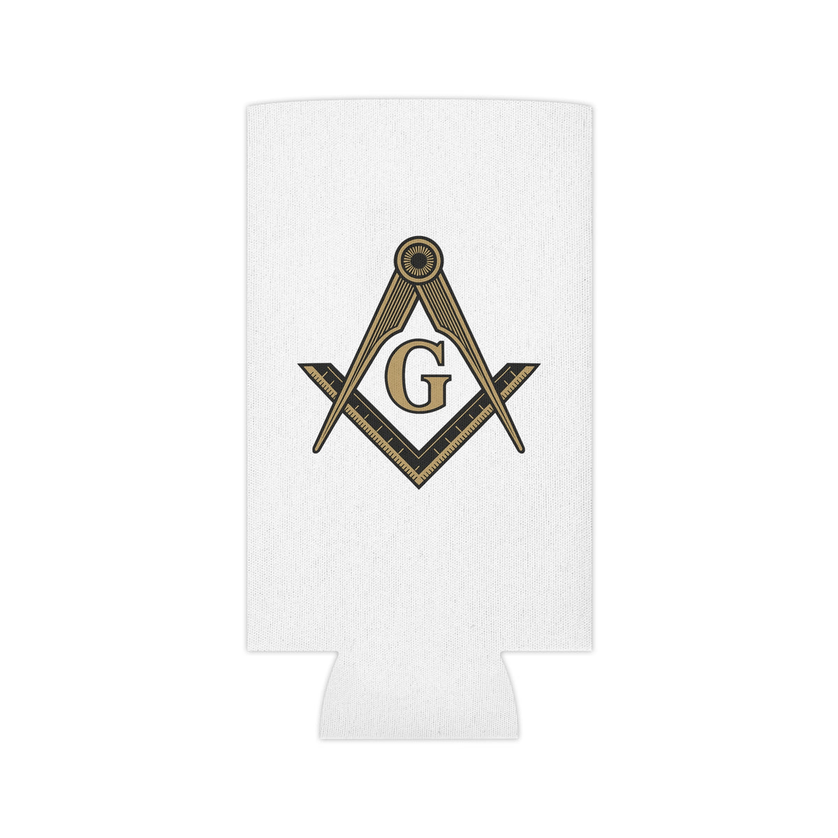 Master Mason Blue Lodge Can Cooler - Square & Compass G Lightweight Polyester - Bricks Masons