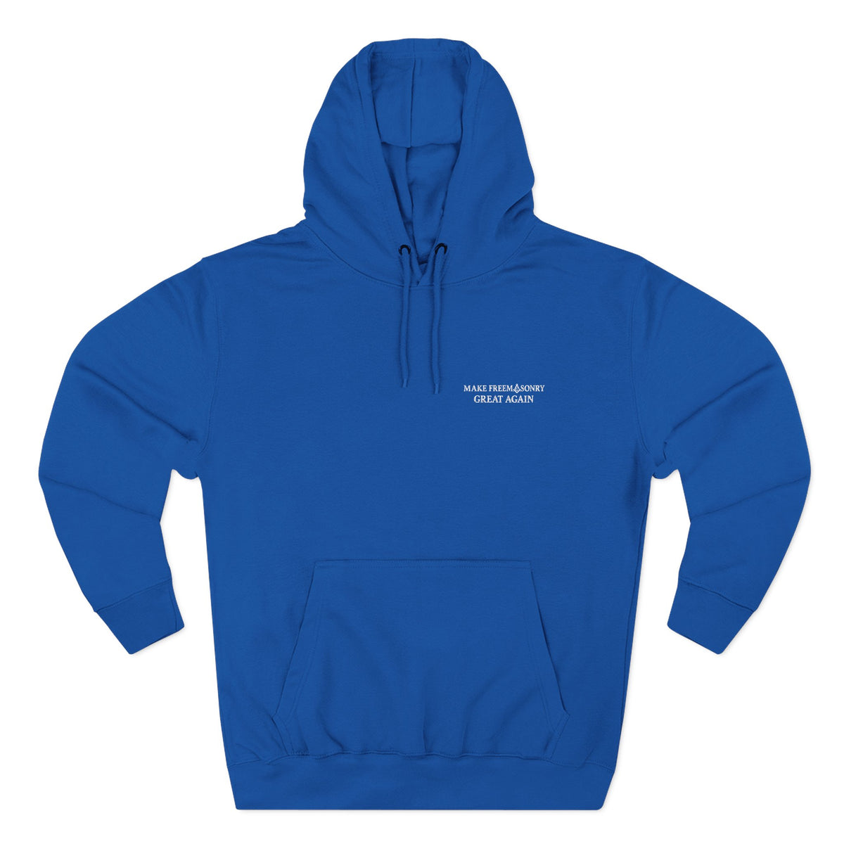 Master Mason Blue Lodge Hoodie - Three-Panel Fleece Front Embroidery - Bricks Masons