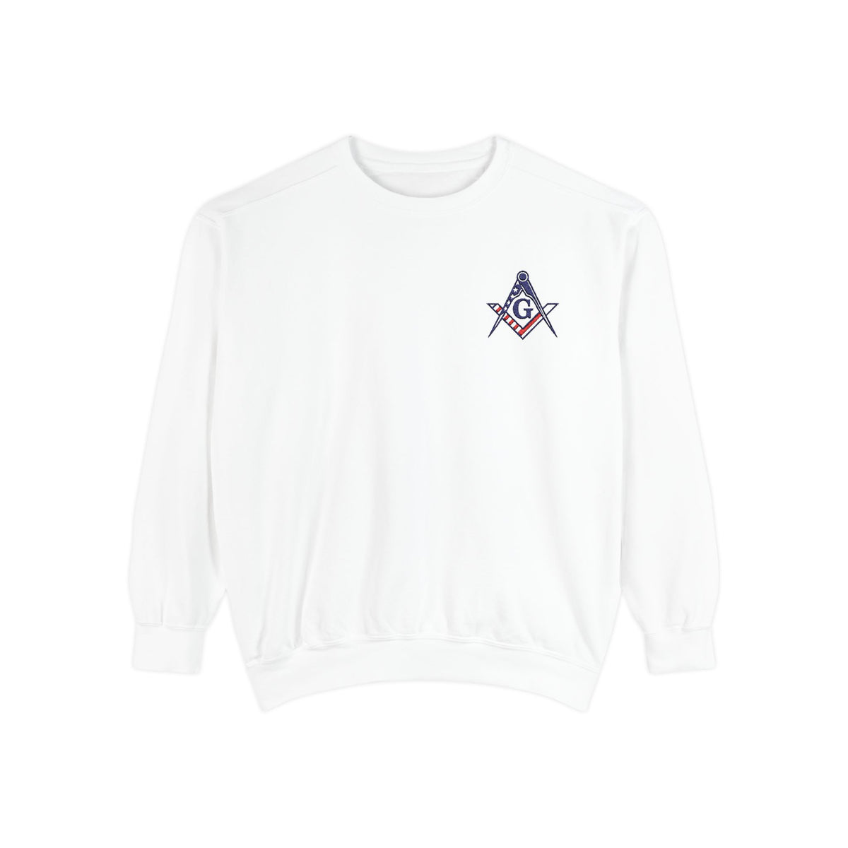 Master Mason Blue Lodge Sweatshirt - Square & Compass with G US Flag - Bricks Masons