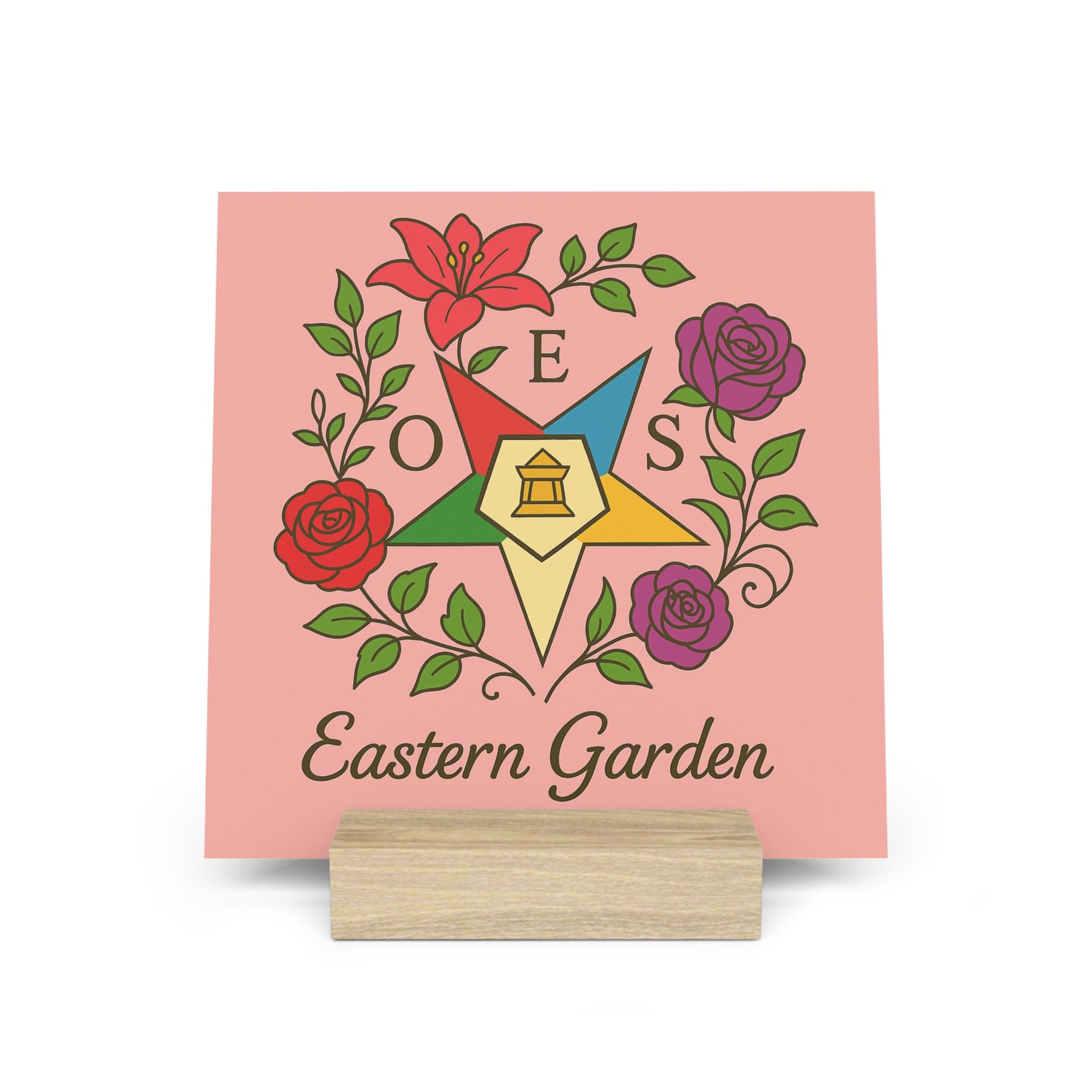 OES Plaque - with Stand - Bricks Masons