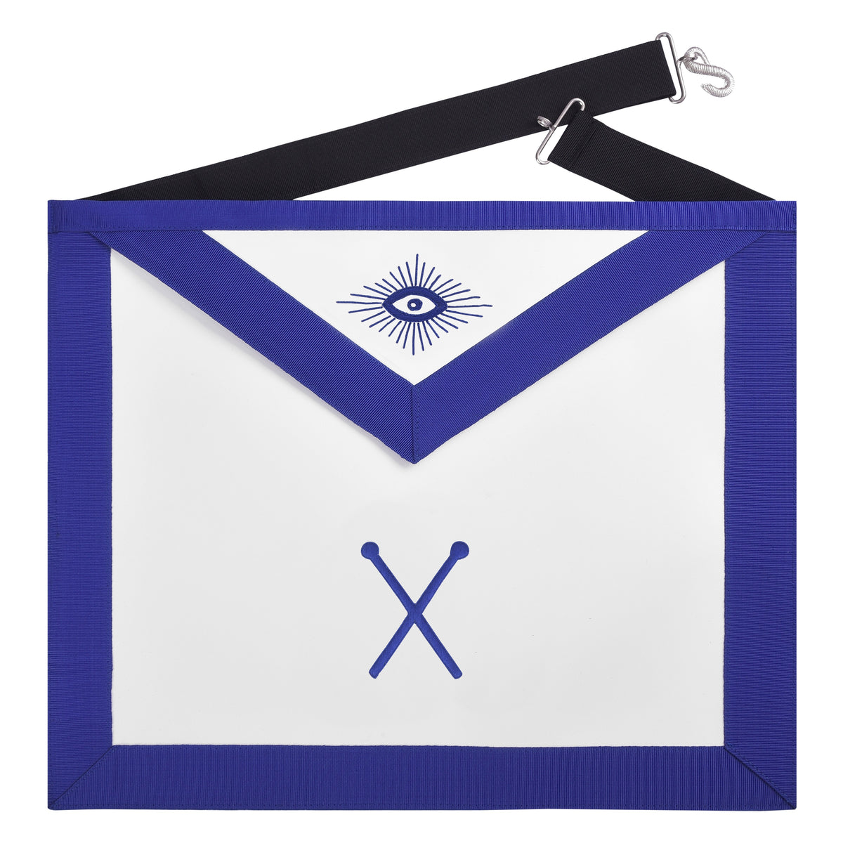 Master of Ceremonies Blue Lodge Officer Apron - Royal Blue Ribbon - Bricks Masons