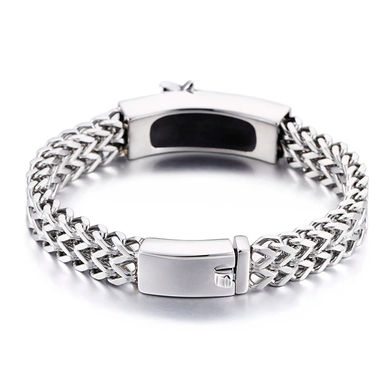 Master Mason Blue Lodge Bracelet - 316L Stainless Steel Figaro Chain - Bricks Masons