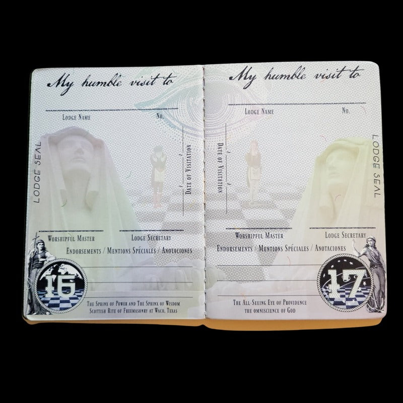 Master Mason Blue Lodge Passport - Blue & Gold Square & Compass - Bricks Masons