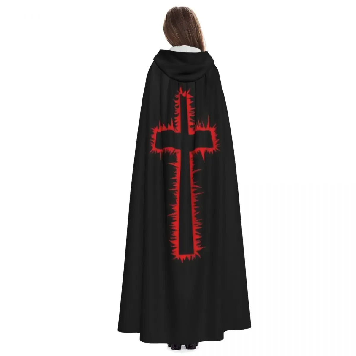 Knights Templar Commandery- Medieval Crusader Cloak With Hood Long - Bricks Masons