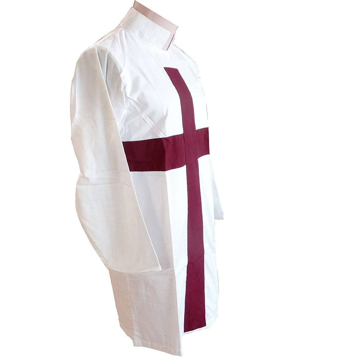 Knights Templar English Regulation Tunic - Maroon Cross & White - Bricks Masons