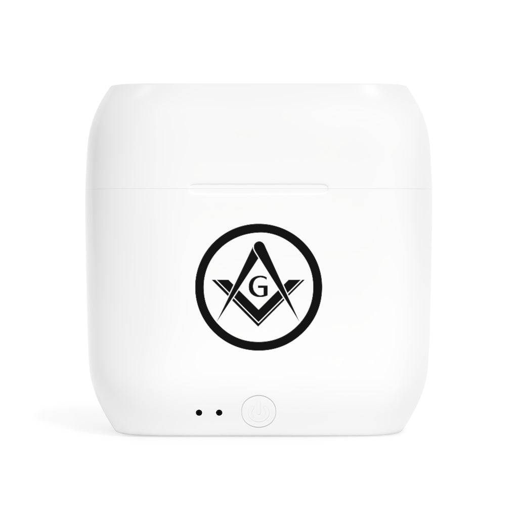 Master Mason Blue Lodge Earbud - Wireless Square & Compass G - Bricks Masons
