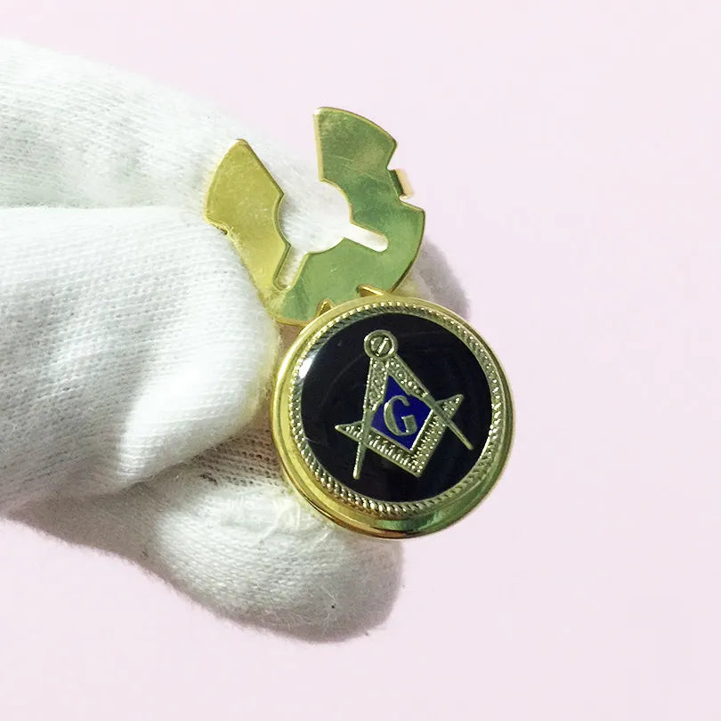 Master Mason Blue Lodge Lapel Pin - Black Enamel Square & Compass G (1pc) - Bricks Masons