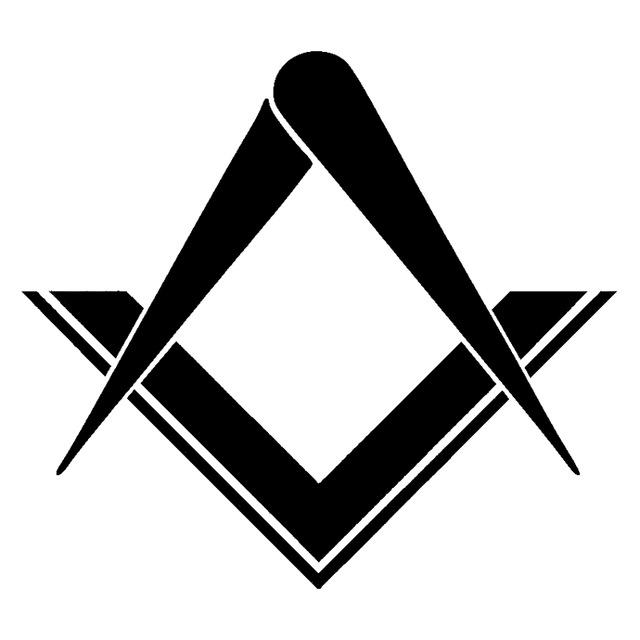 Master Mason Blue Lodge Sticker Decal - Square Compass Car Black/Silver - Bricks Masons