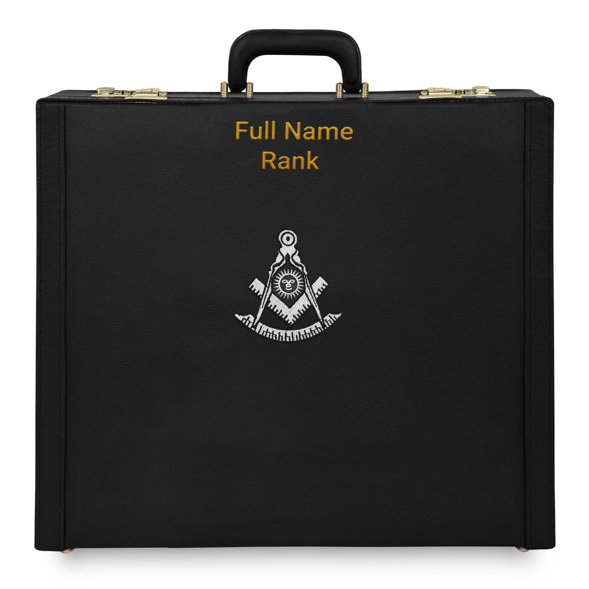 Past Master Blue Lodge Apron Case - Silver Emblem Machine Embroidery Personalization Various Sizes & Materials - Bricks Masons