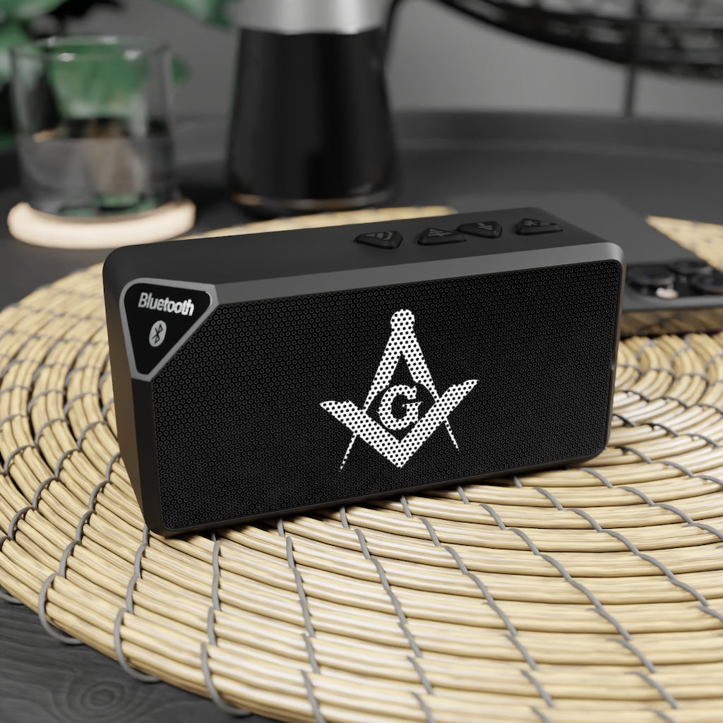Master Mason Blue Lodge Bluetooth Speaker - White Square & Compass G - Bricks Masons