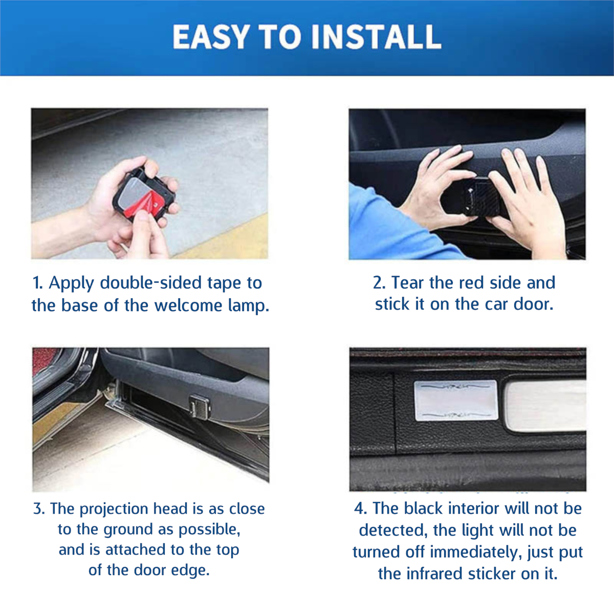 Past Master Blue Lodge Car Door Light Projector - Customizable Wireless LED Compass & Quadrant - Bricks Masons