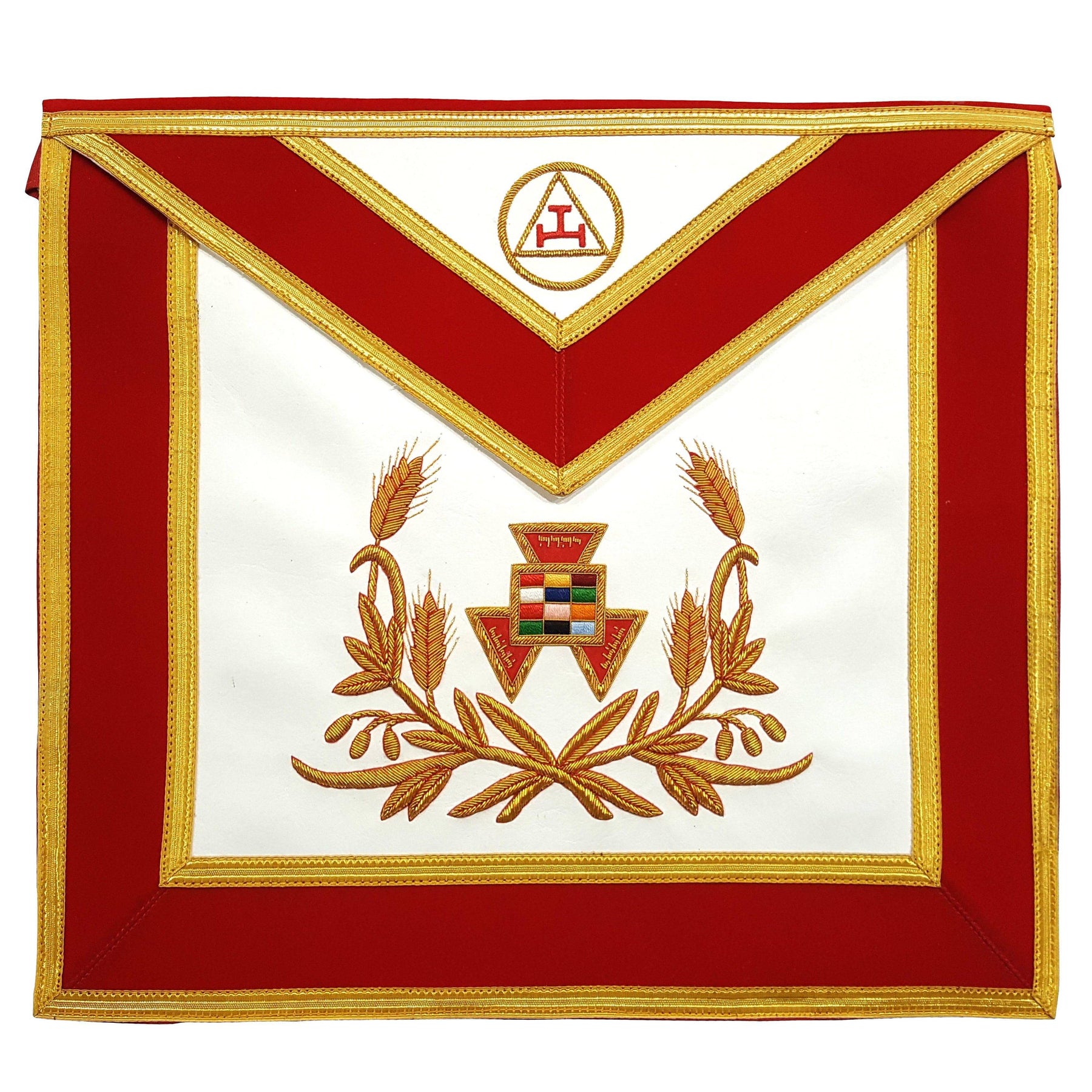 Past High Priest Royal Arch Chapter Apron - Red with Gold Embroidery