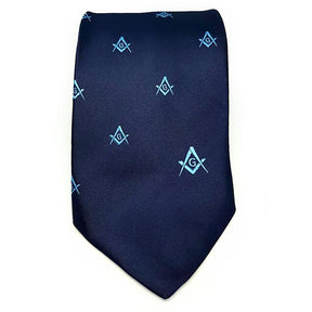 Master Mason Blue Lodge Necktie - Blue with Square & Compass G