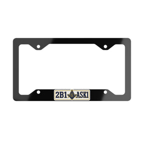Master Mason Blue Lodge License Plate Frame - 2B1ASK1 Design Glossy Finish - Bricks Masons