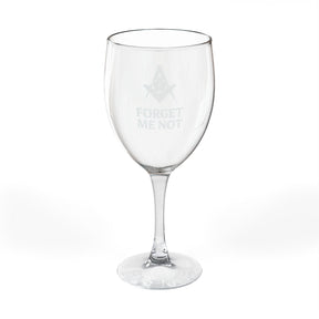 Master Mason Blue Lodge Wine Glass - Square & Compass Forget Me Not - Bricks Masons