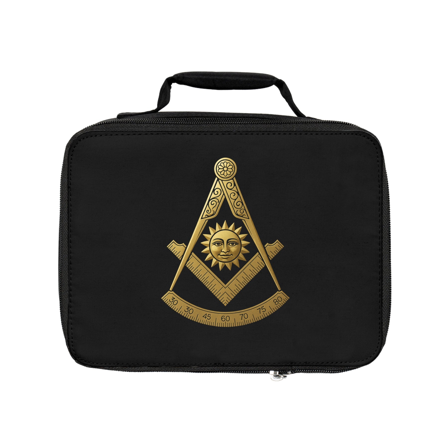 Past Master Blue Lodge Lunch Bag - Gold & Black Fully Insulated - Bricks Masons