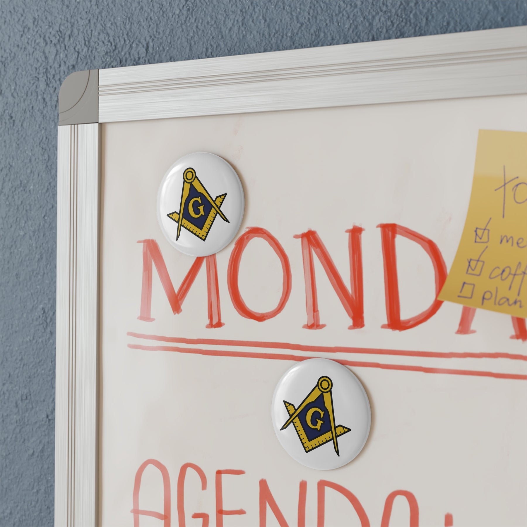 Master Mason Blue Lodge Magnet - Decorative Refrigerator - Bricks Masons