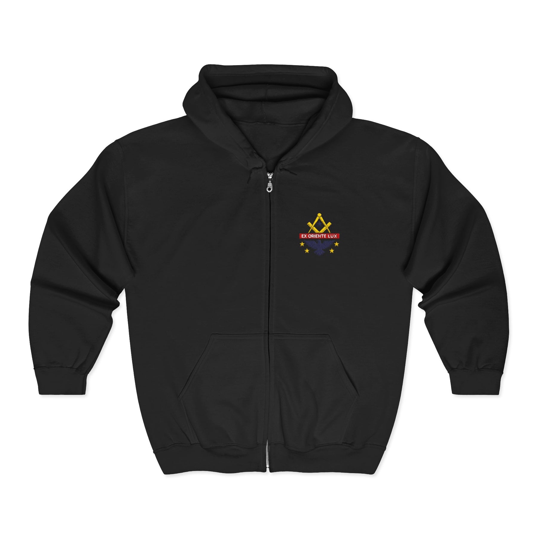 National Sojourners Hoodie - Zip Up Jacket Dual-Side Embroidery - Bricks Masons