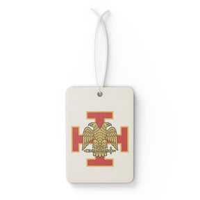 33rd Degree Scottish Rite Car Air Freshener - Red Cross with Double Headed Eagle - Bricks Masons