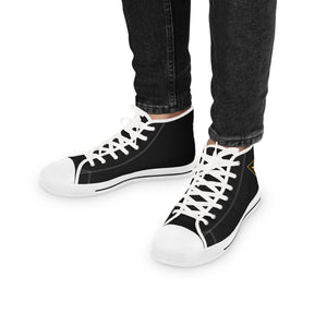 Grand Tiler of Solomon Sneaker - High Top Black & White Golden Emblem - Bricks Masons