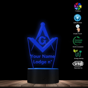 Master Mason Blue Lodge LED Sign - Various Colors