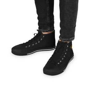 Grand Tiler of Solomon Sneaker - High Top Black & White Golden Emblem - Bricks Masons