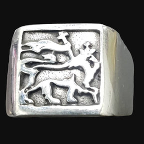 Lion Judah Rastafari Silver Ring 1.5 1.3 Cm 8 Gr Art 1145 - Bricks Masons