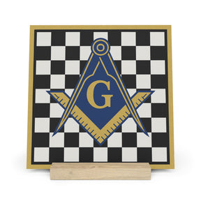 Master Mason Blue Lodge Gallery Board with Stand - Bricks Masons