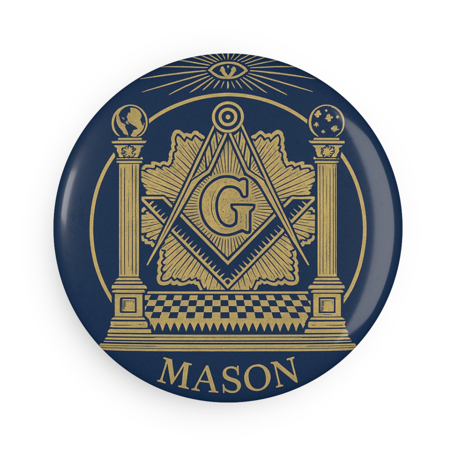 Master Mason Blue Lodge Magnet - Decorative Refrigerator - Bricks Masons