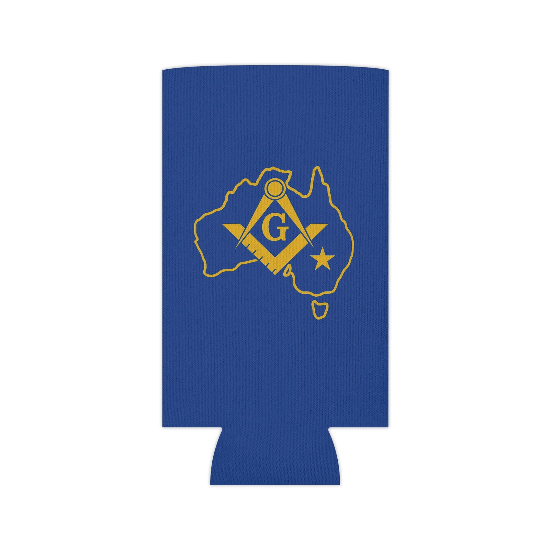 Master Mason Blue Lodge Australia Jurisdiction Can Cooler - Blue & Gold S & C - Bricks Masons