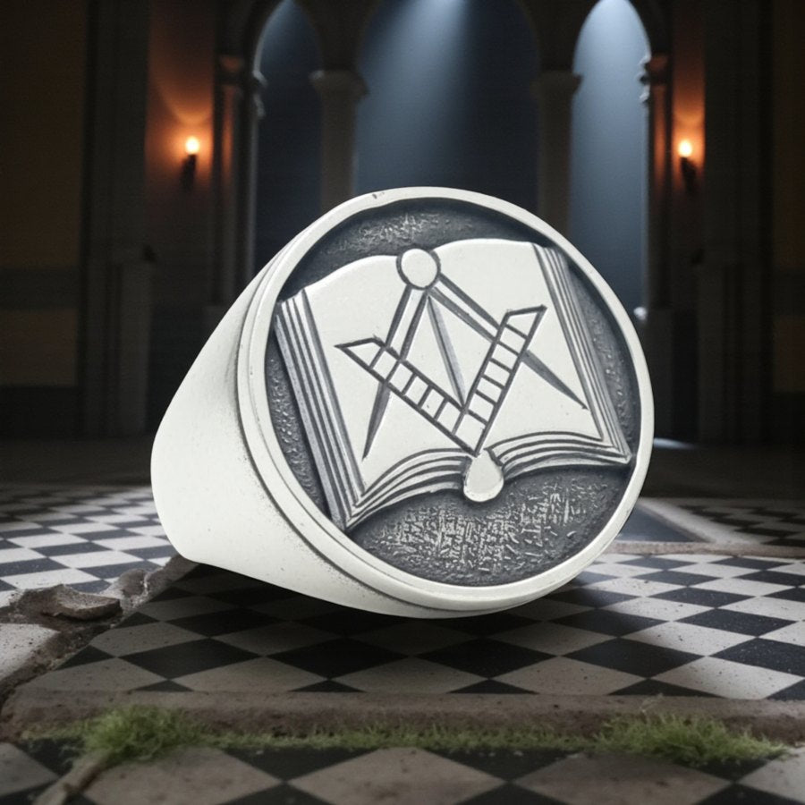 Masonic Ring, Apprentice Degree, Silver, Freemasonry Art. 1171 - Bricks Masons