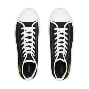 Master Mason Blue Lodge Australia Jurisdiction Sneaker - High Top Black & White Golden Map - Bricks Masons