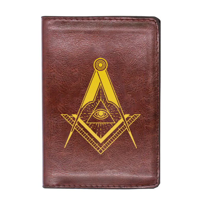 Master Mason Blue Lodge Wallet - Black & Brown - Bricks Masons