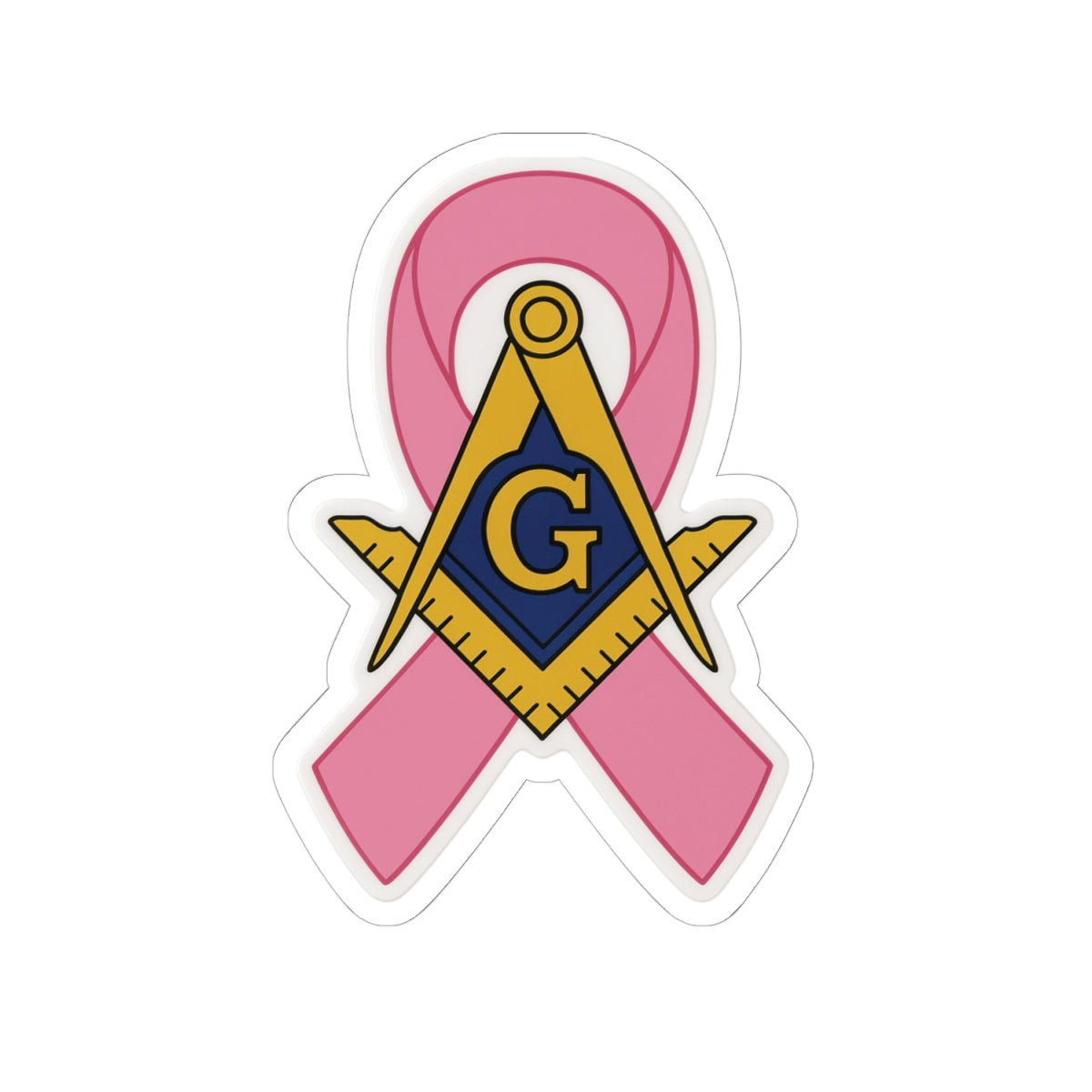 Master Mason Blue Lodge Sticker Decal - Kiss-Cut Breast Cancer Awareness - Bricks Masons