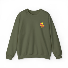 Red Branch of Eri Sweatshirt - Left Chest Embroidered Motif - Bricks Masons