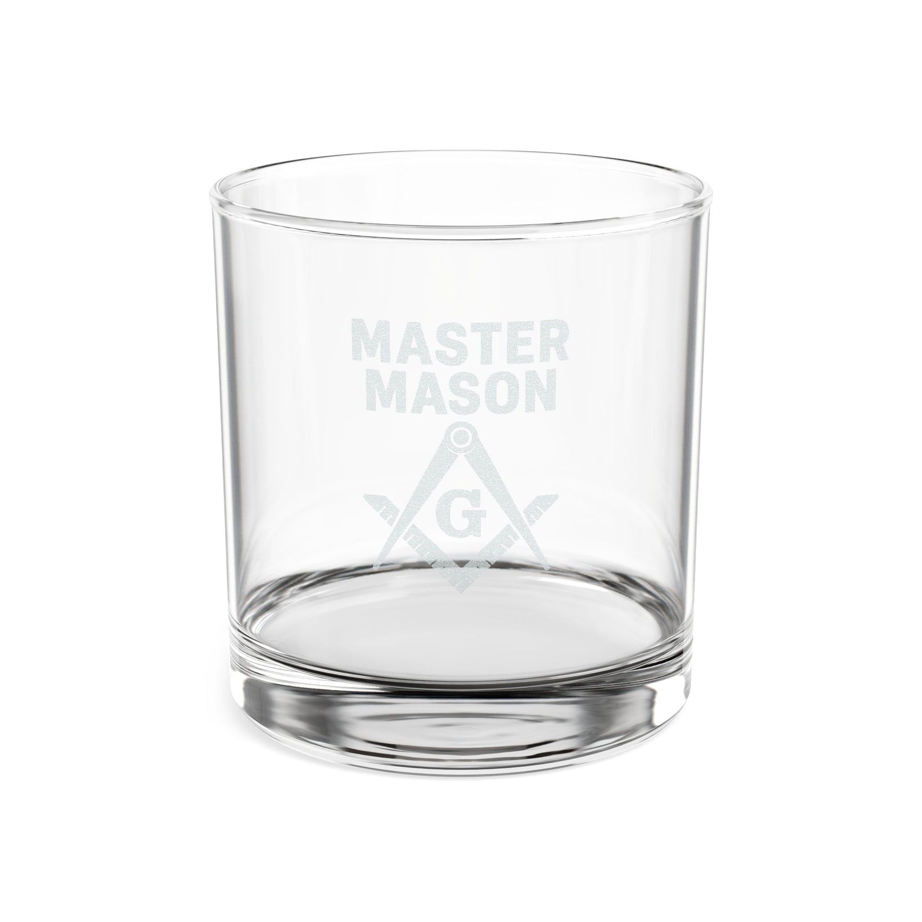 Master Mason Blue Lodge Whiskey Glass - Square & Compass with G - Bricks Masons