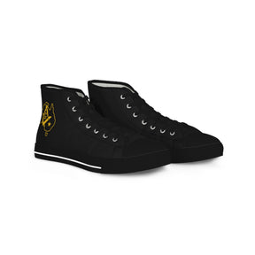 Master Mason Blue Lodge Australia Jurisdiction Sneaker - High Top Black & White Golden Map - Bricks Masons