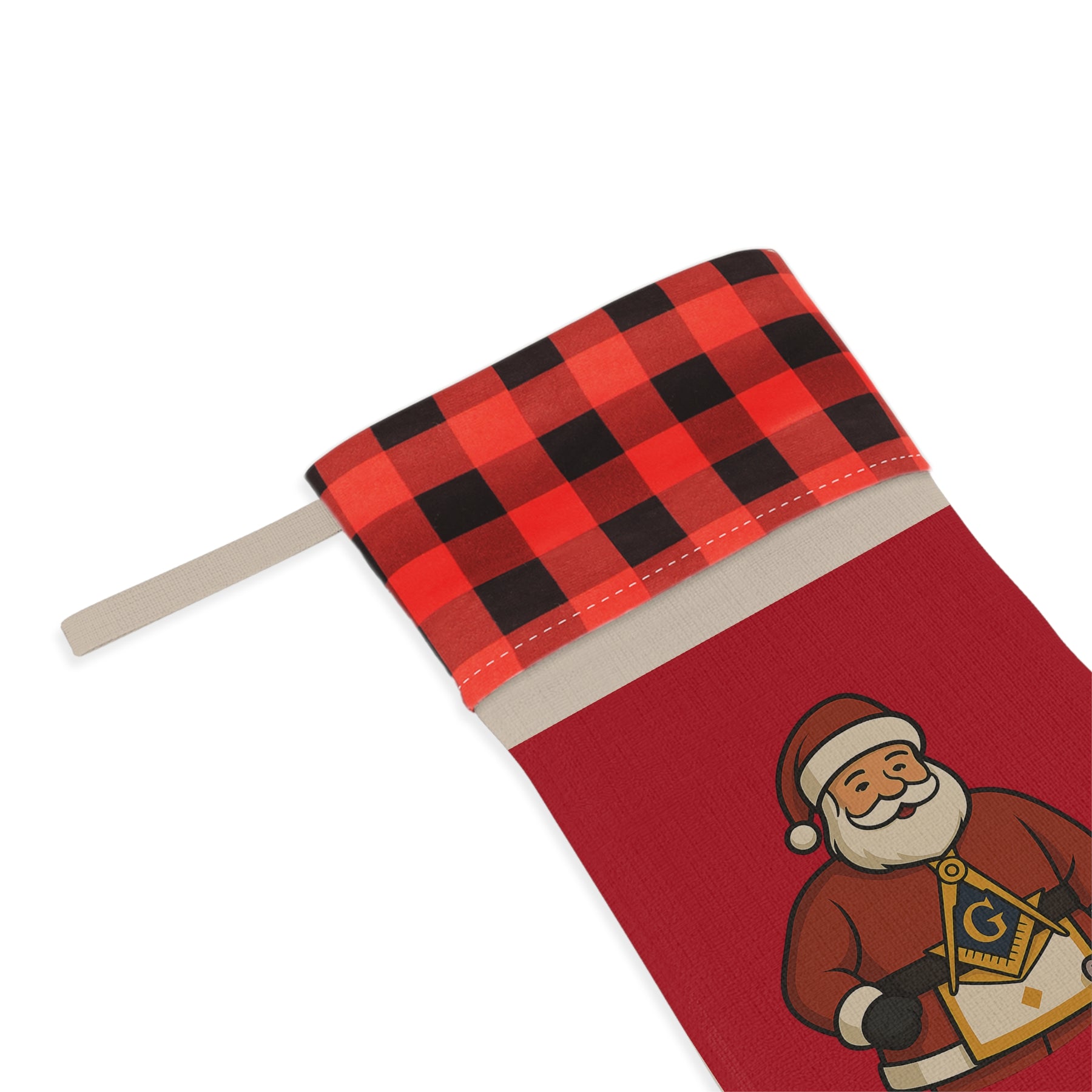 Master Mason Blue Lodge Christmas Stocking - Gold Square & Compass G - Bricks Masons
