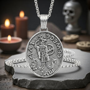 Templar Pendant Seal of Abraxas Silver 3.5 cm 10 g Art 1303 - Bricks Masons