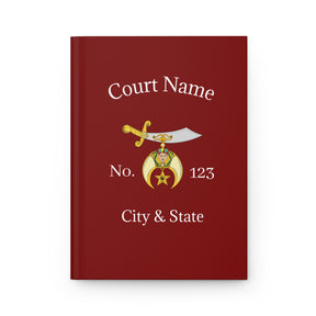 Shriners Journal - Maroon with Scimitar & Crescent Emblem with Customization - Bricks Masons