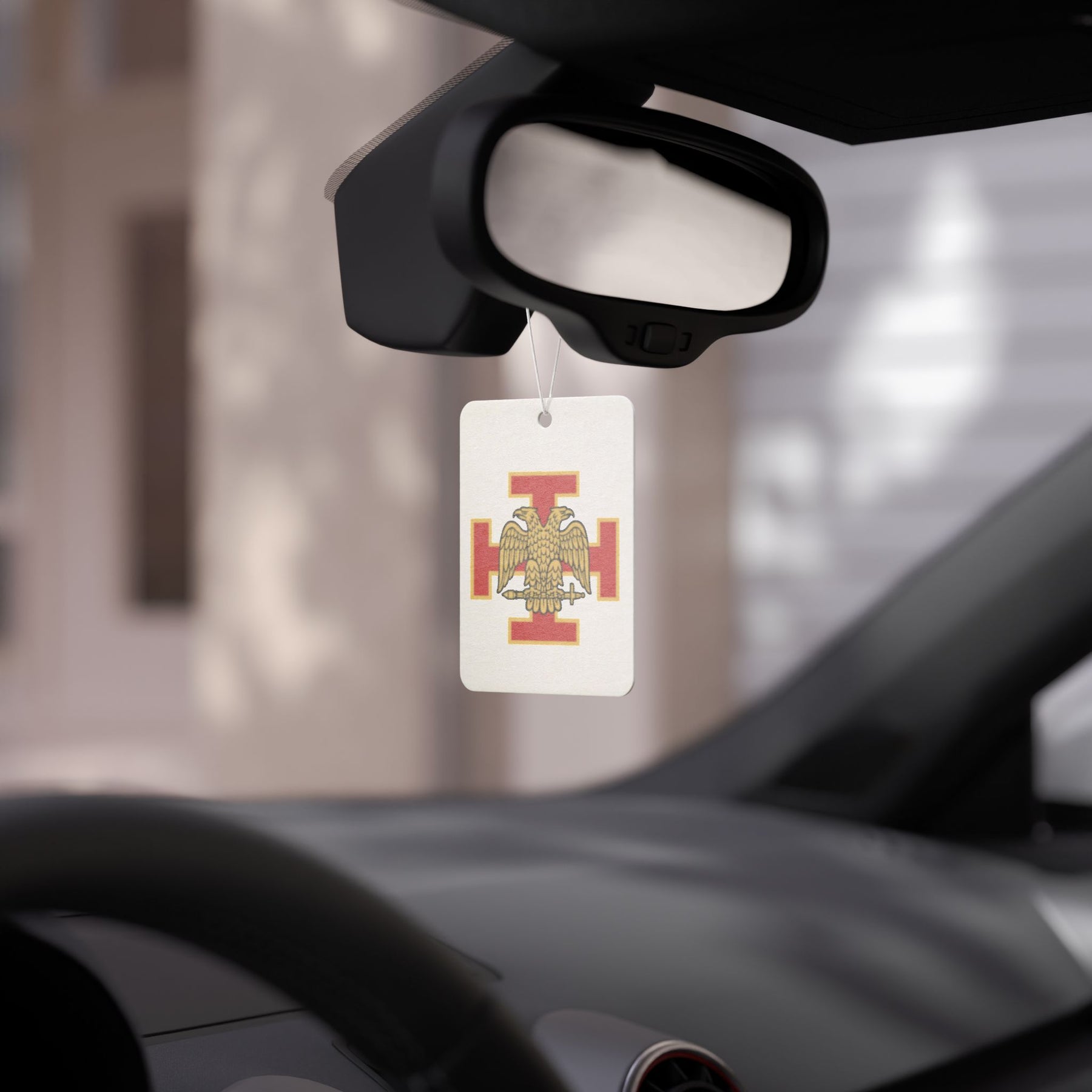 33rd Degree Scottish Rite Car Air Freshener - Red Cross with Double Headed Eagle - Bricks Masons