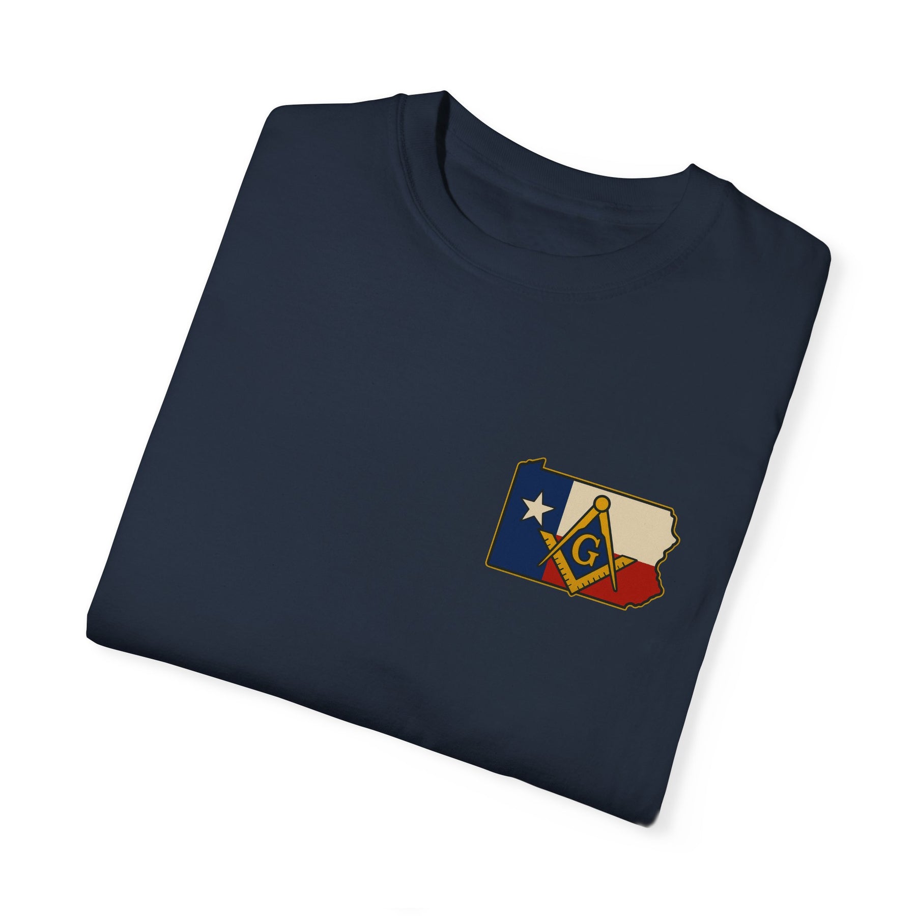 Master Mason Blue Lodge T-Shirt - Garment-Dyed Pennsylvania Mason - Bricks Masons