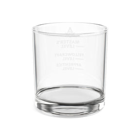 Master Mason Blue Lodge Whiskey Glass - Apprentice Fellowcraft & Master Level Glass - Bricks Masons