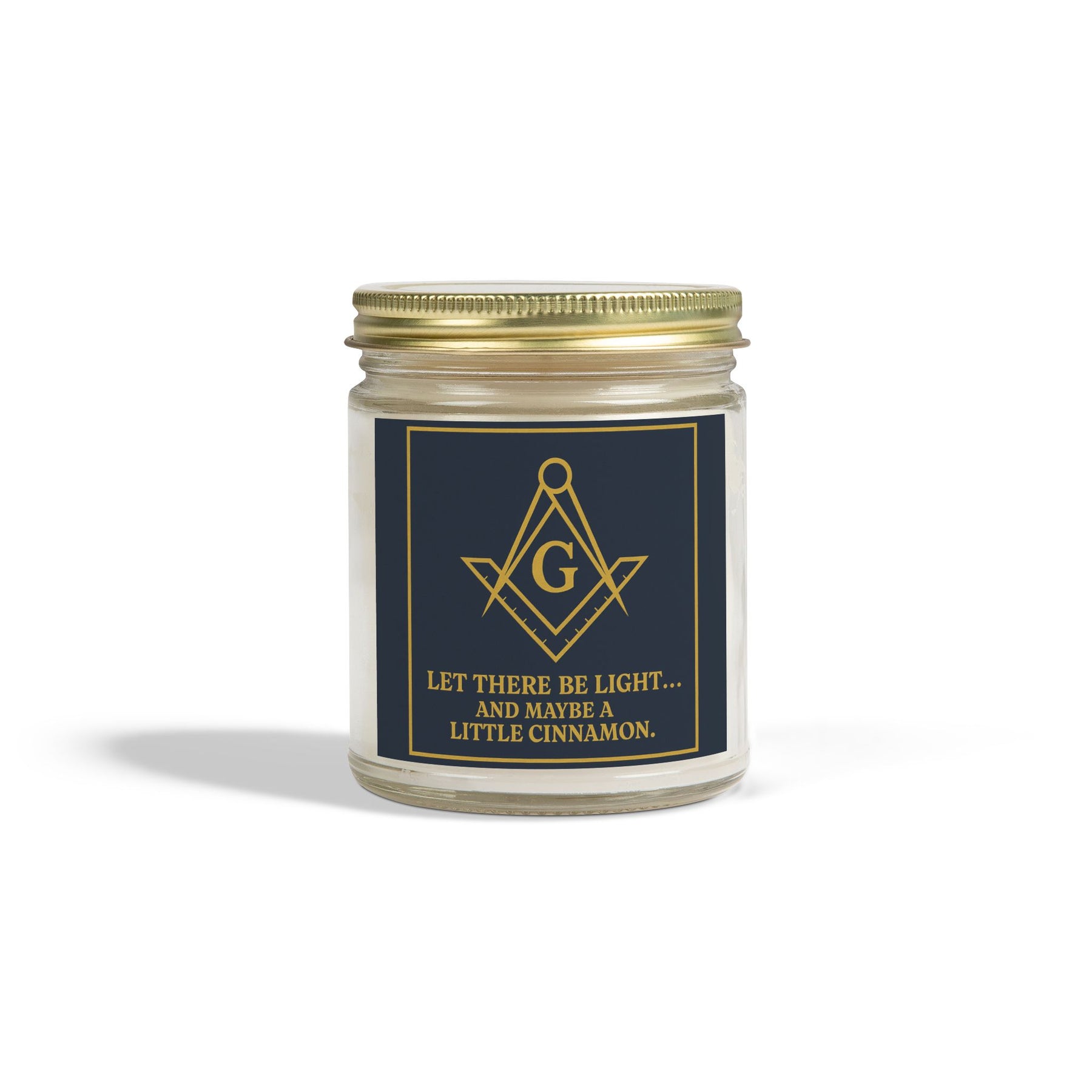 Master Mason Blue Lodge Candle - Let There Be Light Scented Coconut Apricot Wax - Bricks Masons