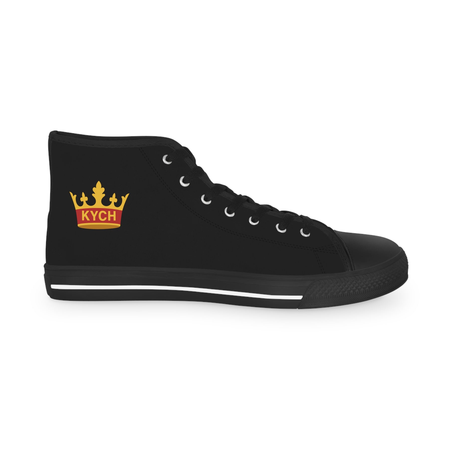 KYCH Sneaker - High Top Black & White Golden Emblem - Bricks Masons