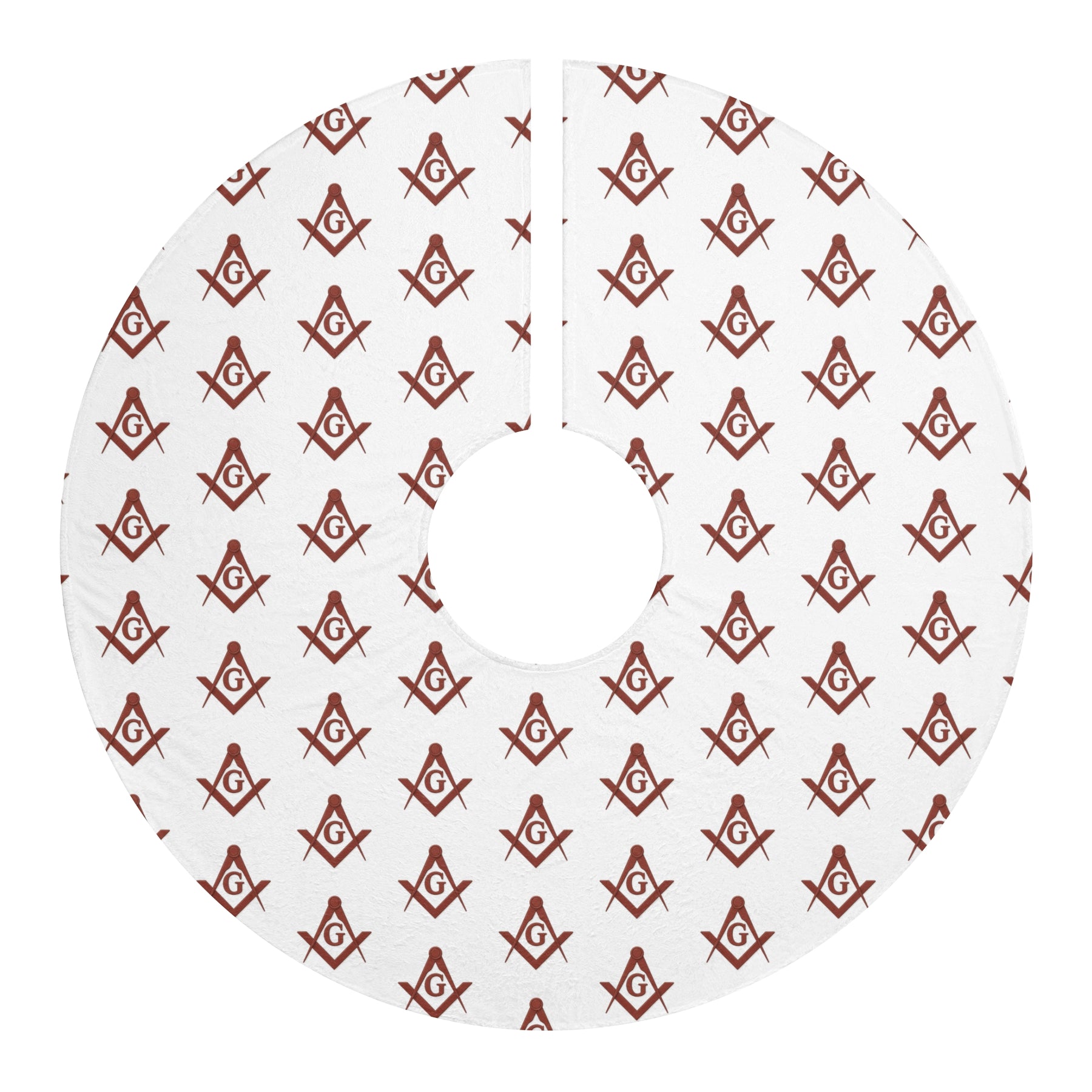 Master Mason Blue Lodge Christmas Tree Skirt - Festive Square & Compass G - Bricks Masons