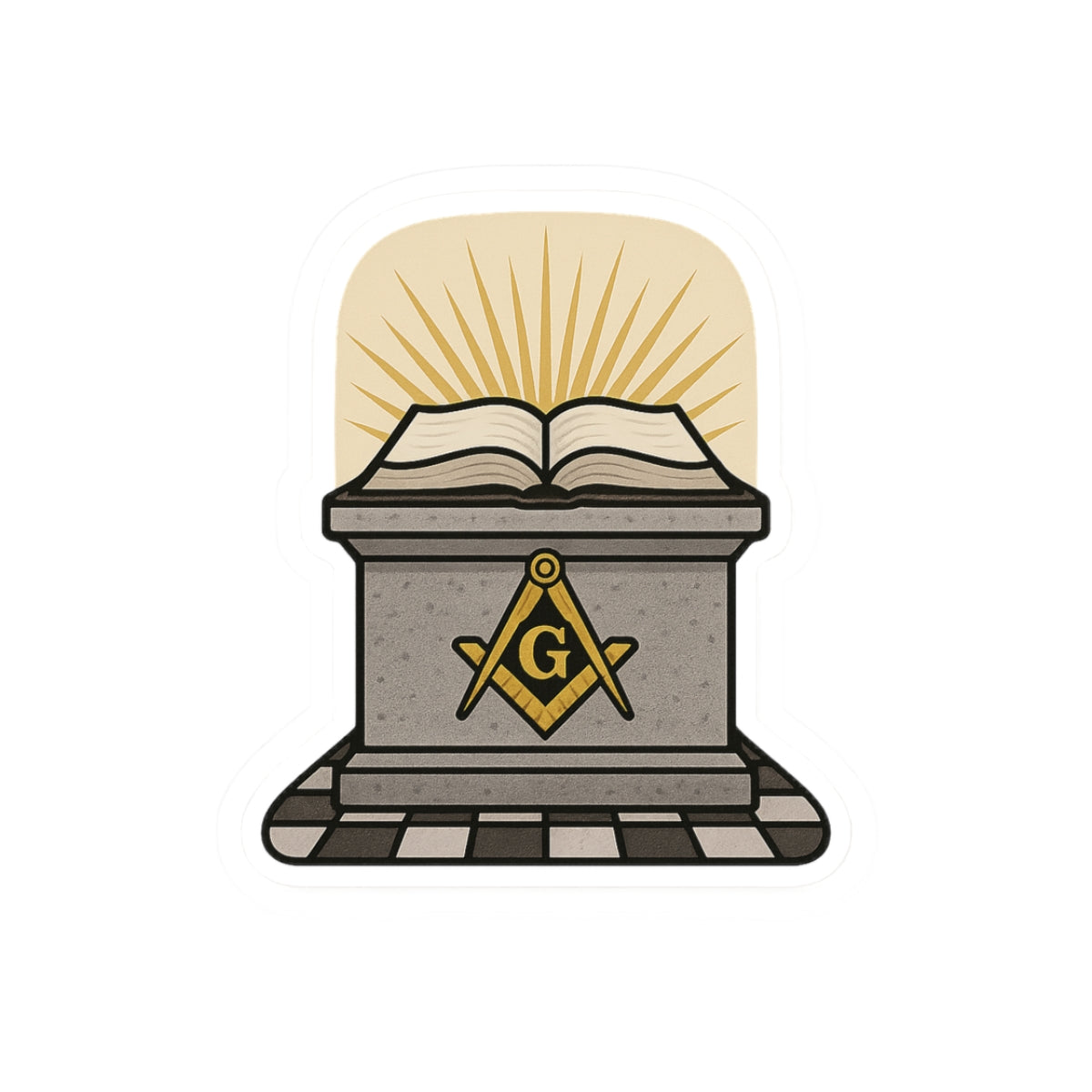 Master Mason Blue Lodge Sticker Decal - Kiss-Cut Masonic Altar - Bricks Masons