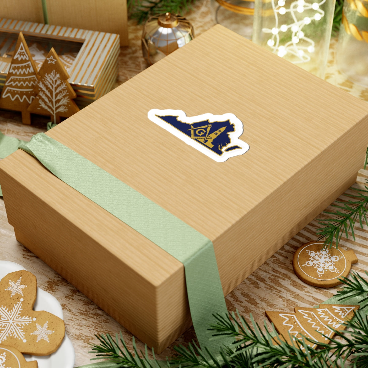 Master Mason Blue Lodge Sticker Decal - Kiss-Cut Virginia George Washington - Bricks Masons